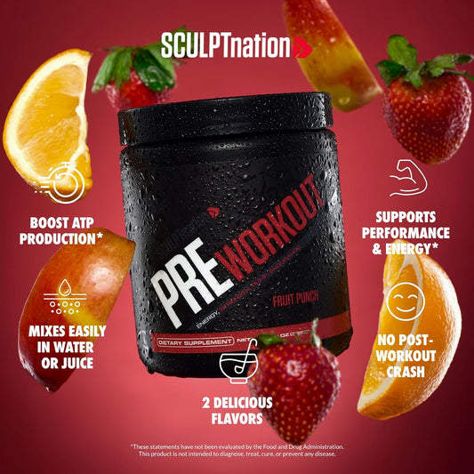 Sculpt Nation By V Shred Preworkout - Premium Pre Workout Powder With Amino Acids For Ultimate Performance, Endurance, And Energy Support, Fruit Punch - 30 Servings