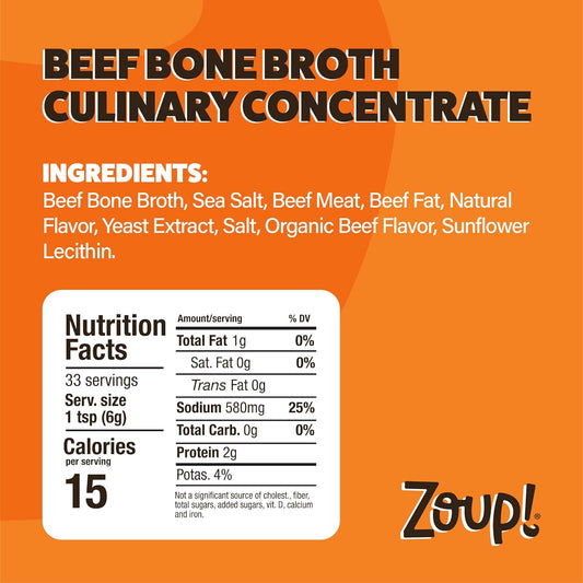 Zoup! Good, Really Good Beef Bone Broth Culinary Concentrate, 1-Pack, 7 Oz