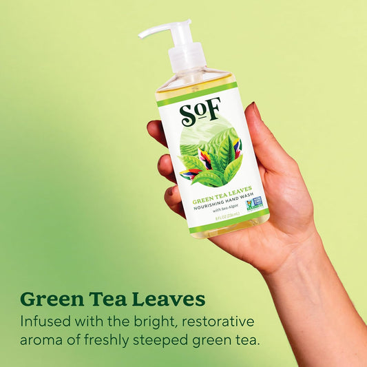Sof Nourishing Hand Wash - With Moisturizing Sea Algae, Coconut & Olive Oil- Vegan & Non Gmo- Free From Phthalates, Sulfates & Parabens- Orange Blossom & Honey - 8 Oz Bottle 3 Pack