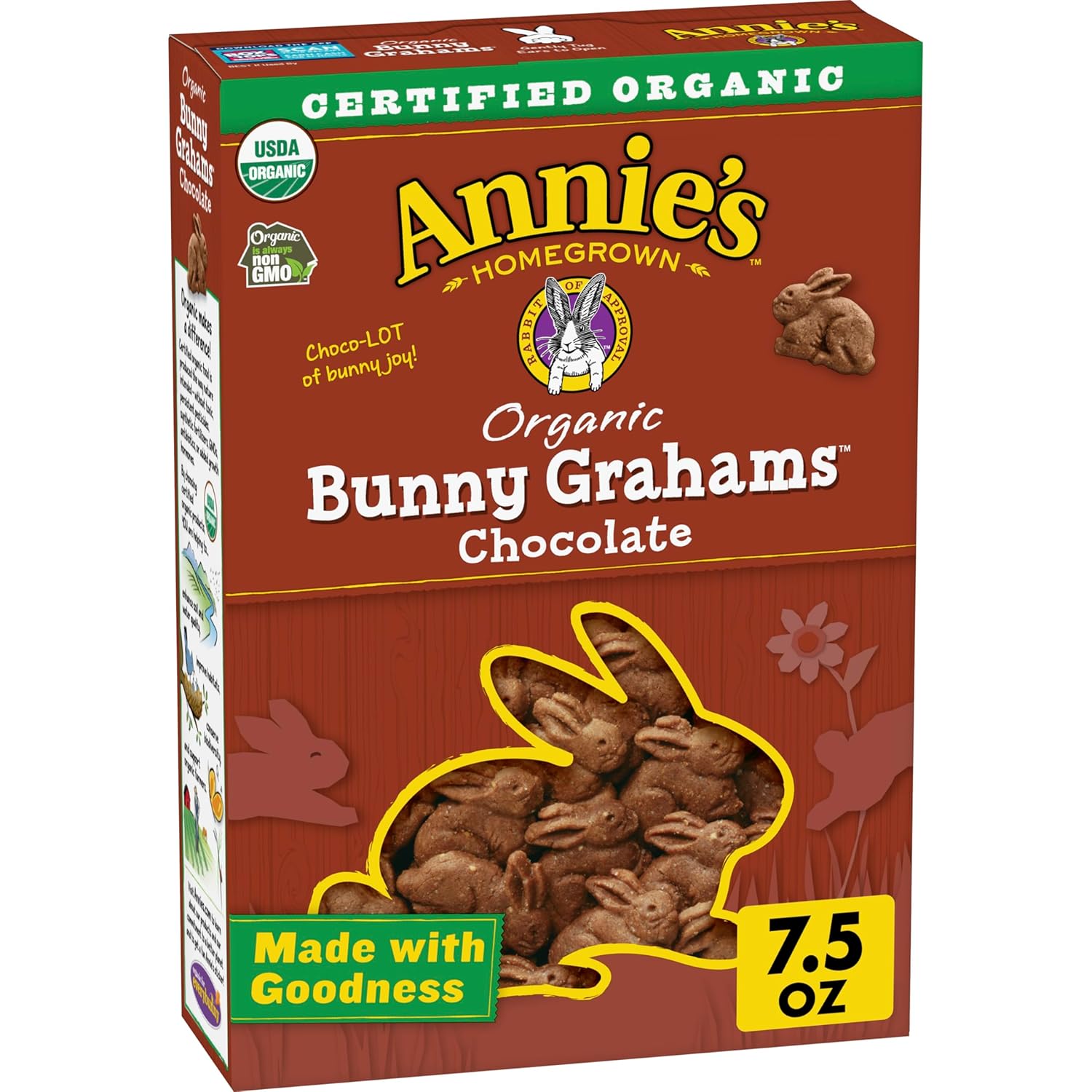 Annie'S Organic Chocolate Bunny Graham Snacks, 7.5 Oz