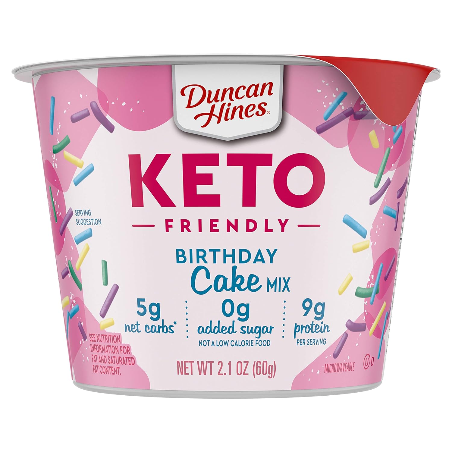 Duncan Hines Keto Friendly Cake Cups Birthday Cake Mix, 2.1 oz