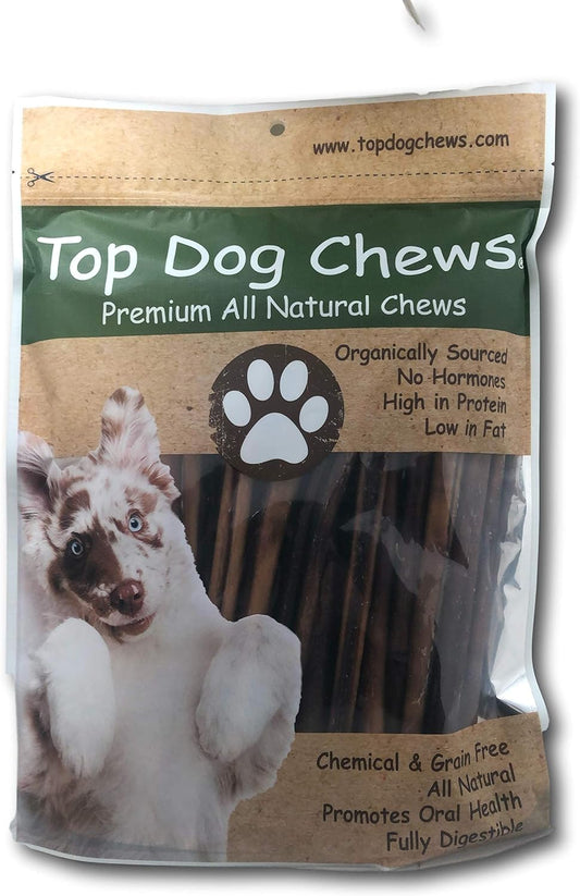 Top Dog Chews - 12 Inch Bully Sticks, 100% Natural Beef, Free Range, Grass Fed, High Protein, Supports Dental Health & Easily Digestible, Thick Dog Treat, 20 Pack