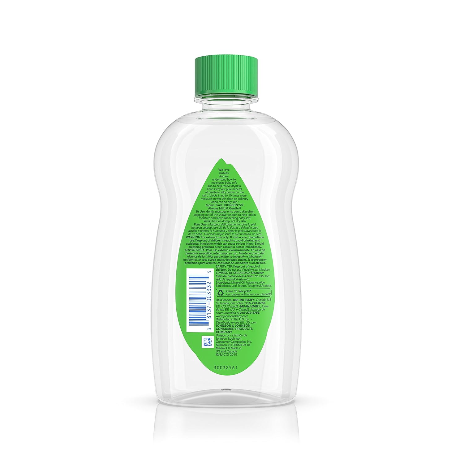 Johnson's Baby Oil, Aloe Vera and Vitamin E, 14 Fl Oz : Baby