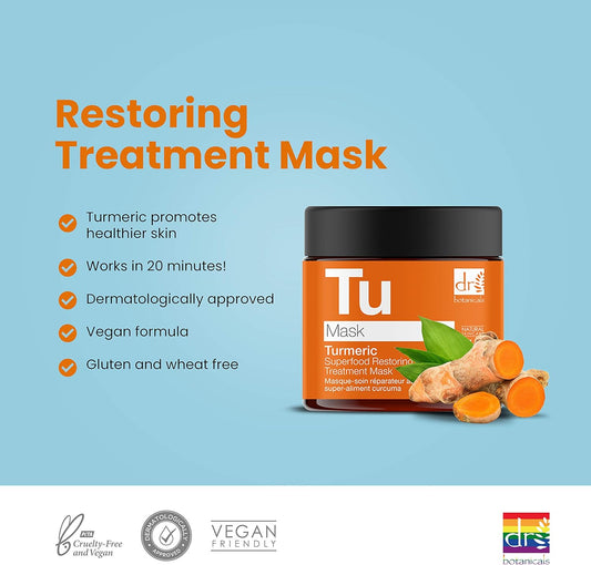Dr Botanicals Turmeric Superfood Restoring Treatment Hydrating Mask For Skin Regeneration And Skin Care 60 Ml Orange