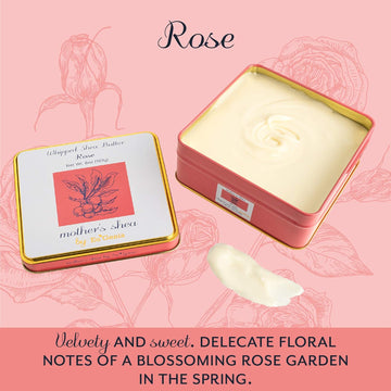 Mother'S Shea Whipped Shea Butter (Rose, 6 Oz Tin) 100% Pure Raw Unrefined African Shea - Organic, Sustainably-Sourced Ingredients - Natural Skin & Hair Care