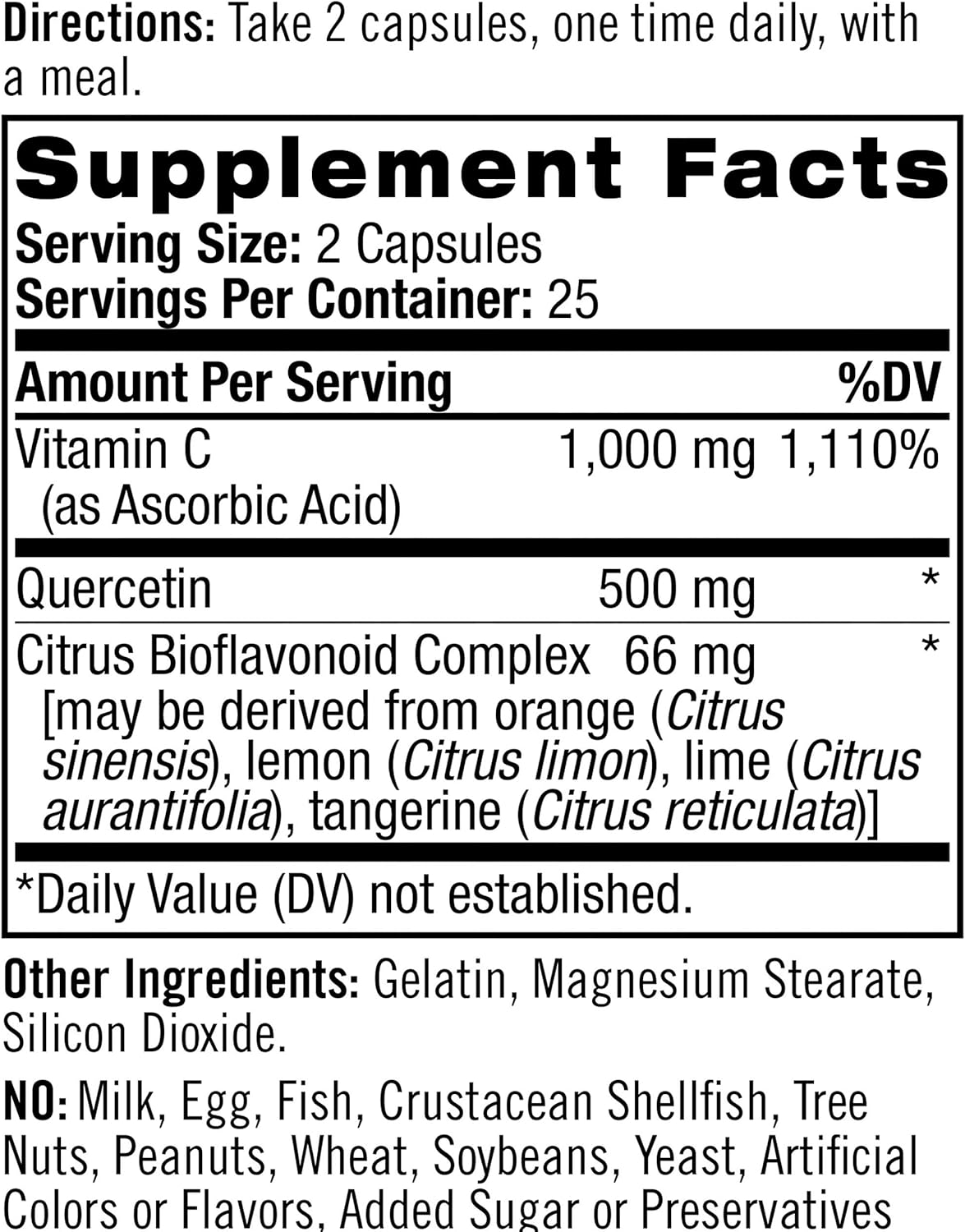 Natrol Quercetin Complex, Immune Health with Vitamin C and Citrus Bioavonoids, 500 mg 50 Count