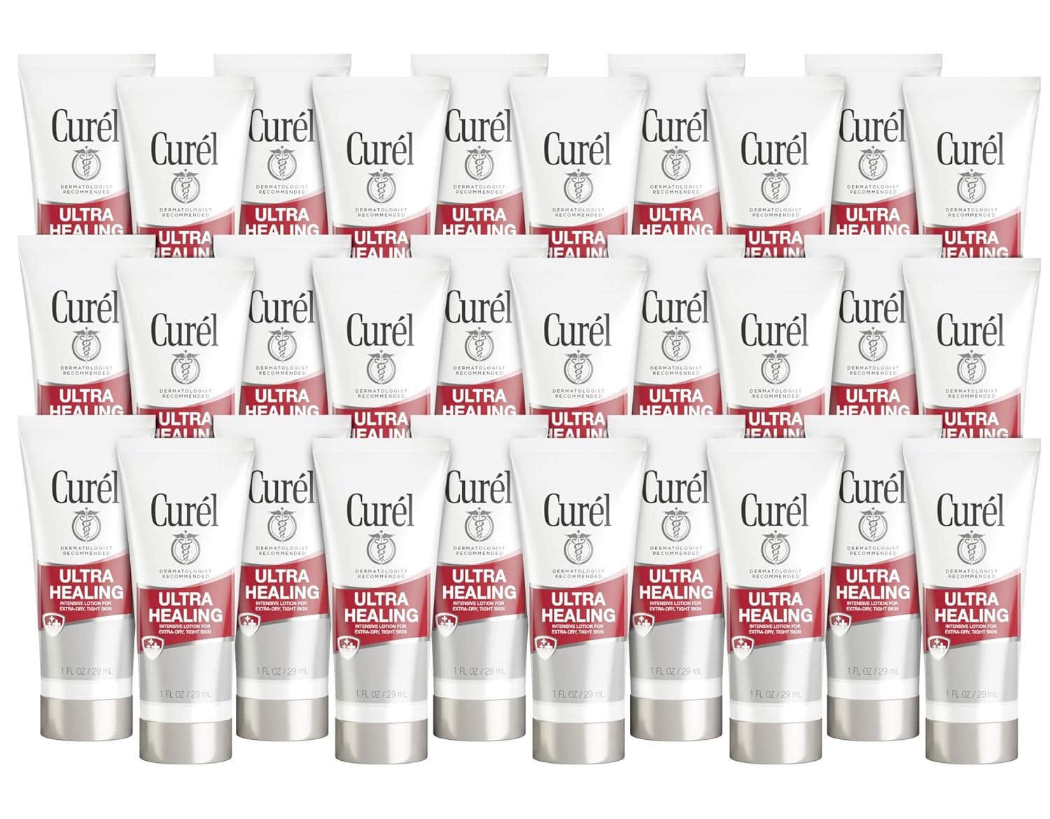 Curel Ultra Healing Intensive Fragrance-Free Lotion For Extra-Dry Skin, Dermatologist Recommended, Ideal for Sensitive Skin, Cruelty Free, Paraben Free 1 Oz (Pack of 30)