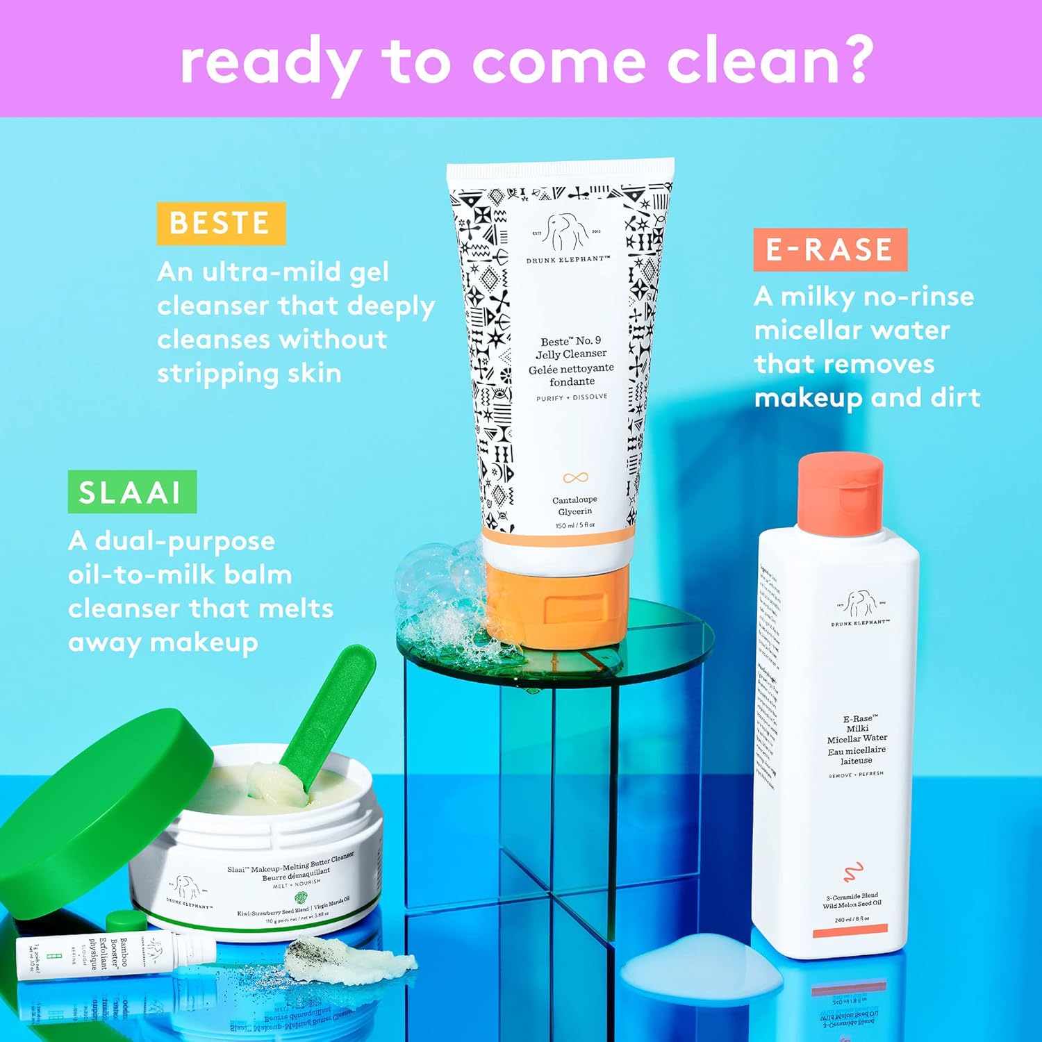 Drunk Elephant Slaai Makeup Melting Butter Cleanser For Women - 3.8 Oz Makeup Remover | Nourishing Balm Cleanser | Removes Makeup & Impurities : Beauty & Personal Care