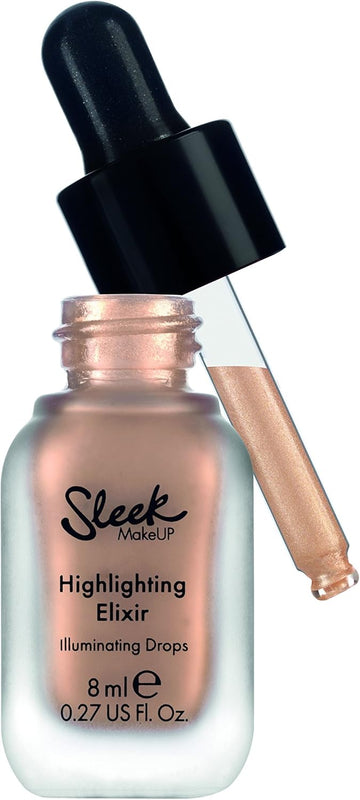 Sleek Makeup Highlighting Elixir, Liquid Highlighter Illuminating Drops For A Radiant Glow, Poppin' Bottles, 8Ml