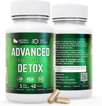 Advanced Detox Cleanse, Natural Detox & Cleanse With Milk Thistle, Licorice Powder, And More, Body Cleanse Detox For Women And Men, 42 Capsules