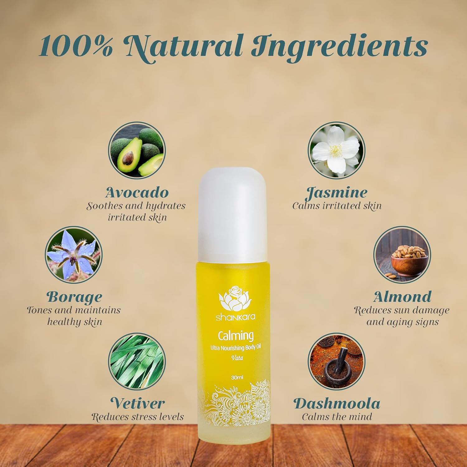 Shankara Calming Body Oil For Women And Men With Avocado, Sesame, Almond, Jasmine, Vetiver, And Borage – Perfect Moisturizing Body Oil For Relaxing Mind And Body. (30Ml/1 Bottle) : Beauty & Personal Care