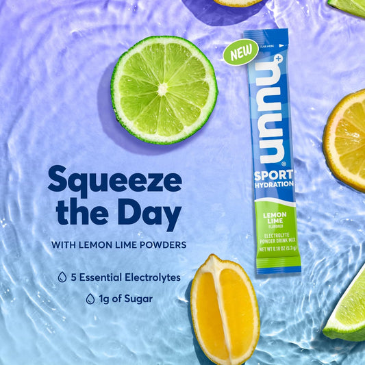 Nuun Sport Electrolyte Powder Packets - Lemon Lime Flavor | 5 Essential Electrolytes For Hydration | Easy Open Drink Mix With Magnesium | 1G Sugar | Non Gmo, Vegan | 16 Single Serving Sticks