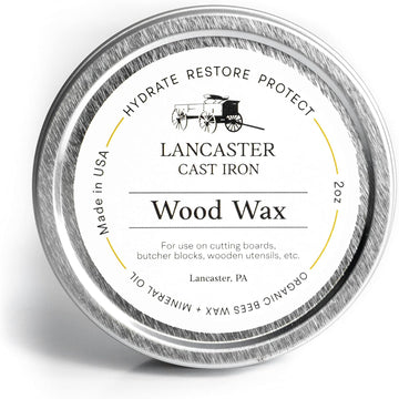 Wood Wax for Spoons, Cutting Boards, and Butcher Blocks - 2 oz Beeswax and Mineral Oil Conditioner and Wood Butter - Made in USA