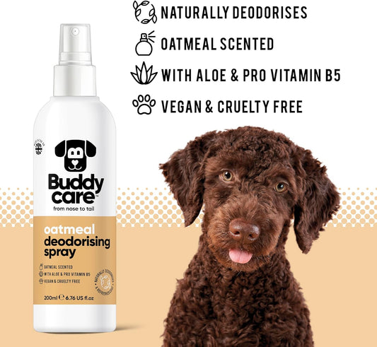 Buddycare Dog Deodorising Spray - Deodorising Spray for Dogs - With Aloe Vera and Pro Vitamin B5 (Oatmeal, 200ml)B76005