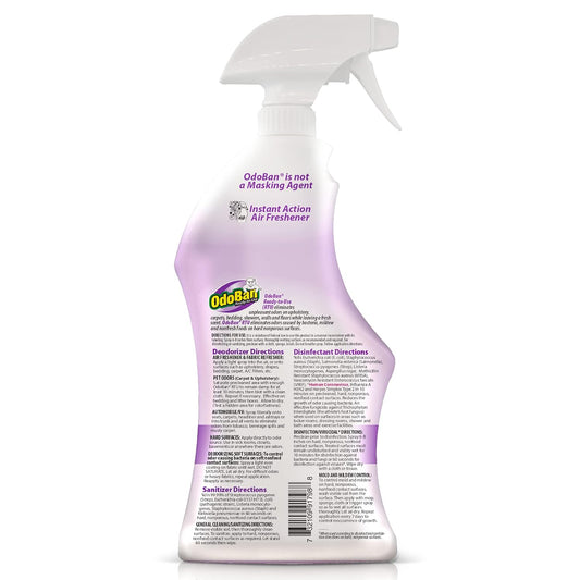 OdoBan Ready-to-Use Disinfectant and Odor Eliminator, 32 Ounce Spray Bottle, Lavender Scent