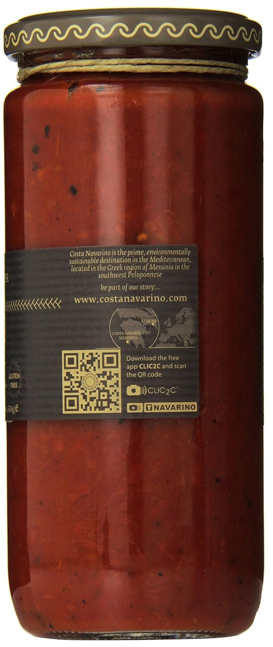 Navarino Icons All-Natural Roasted Red Pepper And Tomato Sauce, 17 Ounce