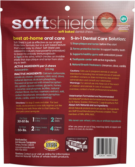 Ark Naturals Soft Shield Protection+ Brushless Toothpaste, Dog Dental Chews For Large Breeds, Stops Plaque And Tartar, Freshens Breath, 18Oz, 1 Pack