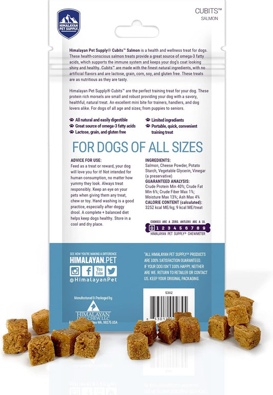 Cubits With Salmon | Natural Training Treat | Gluten - Lactose - Grain Free | 3.5 Oz Per Pouch (853012004845)