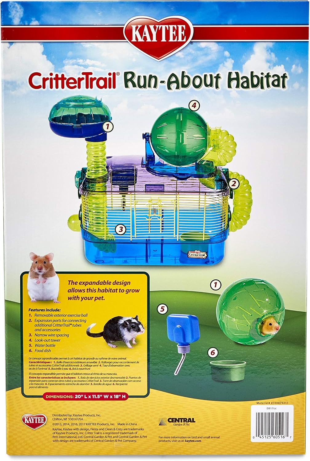 Kaytee CritterTrail Run-About Habitat for Pet Hamsters, Gerbils, Mice and Other Small Animals : Pet Cages : Pet Supplies