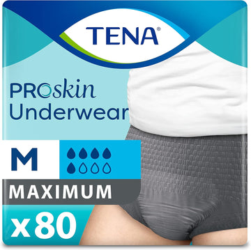 Tena Incontinence Underwear For Men, Maximum Absorbency, Proskin, Medium - 80 Count