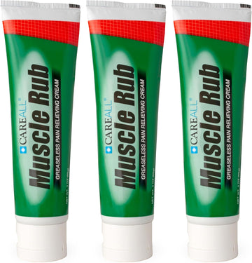 Careall Muscle Rub Non-Greasy Cream 3.0 Oz. (3 Pack) Ultra Strength. Relief From Minor Aches And Pains In Muscles And Joints. 10% Menthol & 15% Methyl Salicylate