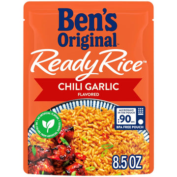 BEN'S ORIGINAL Ready Rice Chili Garlic Flavored Rice, Easy Dinner Side, 8.5 OZ Pouch (Pack of 12)