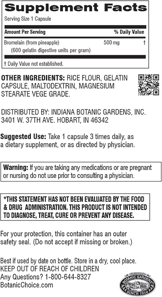 Botanic Choice Bromelain 500 Mg, 180 Capsules