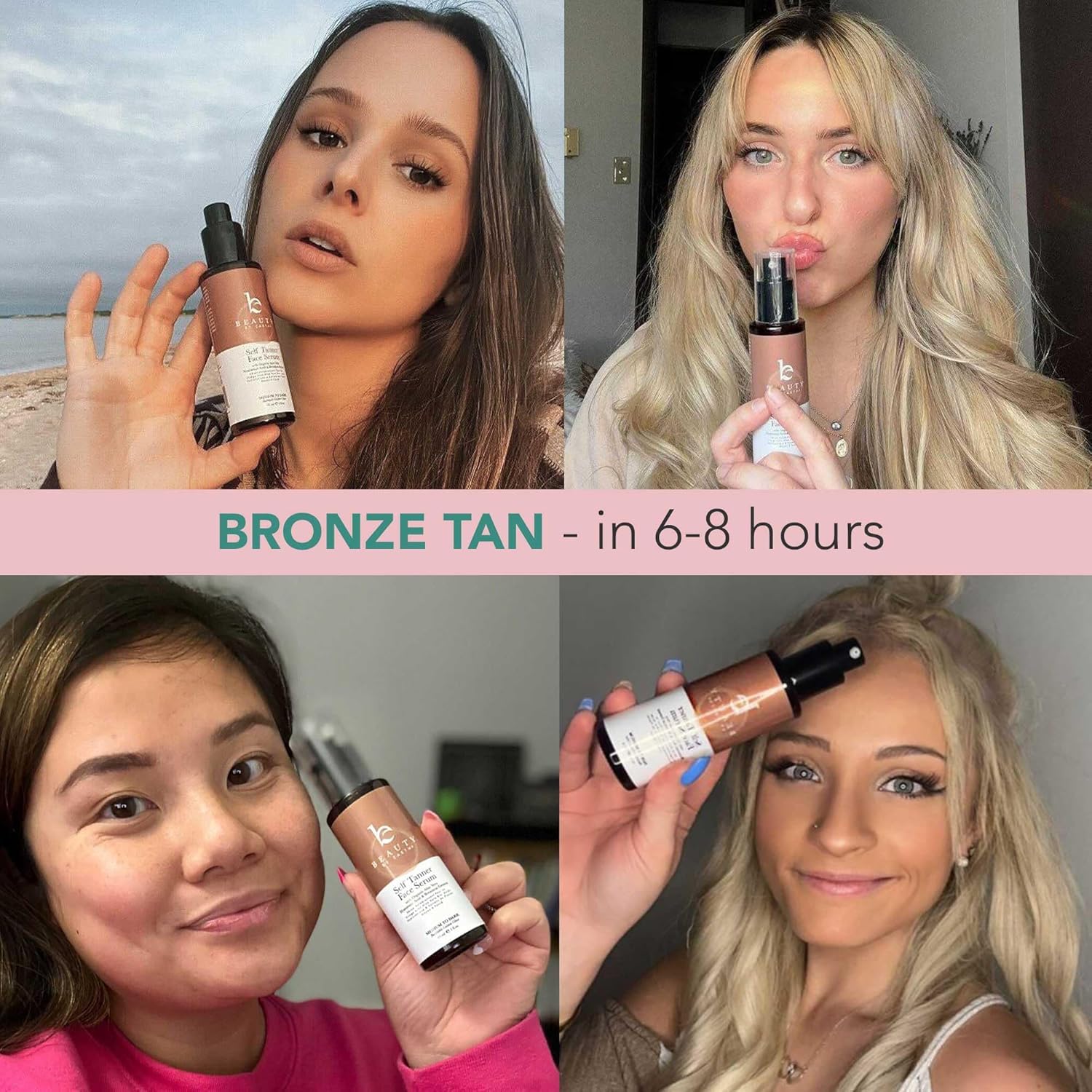 Face Tanner Serum - Fair to Medium Sunless Tanner for Face Sunless Tanner with Hyaluronic Acid - Self Tanner for Face Self Tan - Natural Face Tanner for Face Self Tanner : Beauty & Personal Care