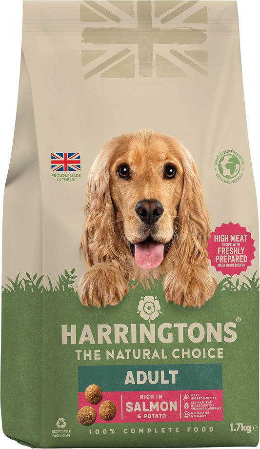 Harringtons Complete Dry Adult Dog Food Salmon and Potato 1.7kg (Pack of 4) - Made with All Natural Ingredients?HARRSP-C1.7