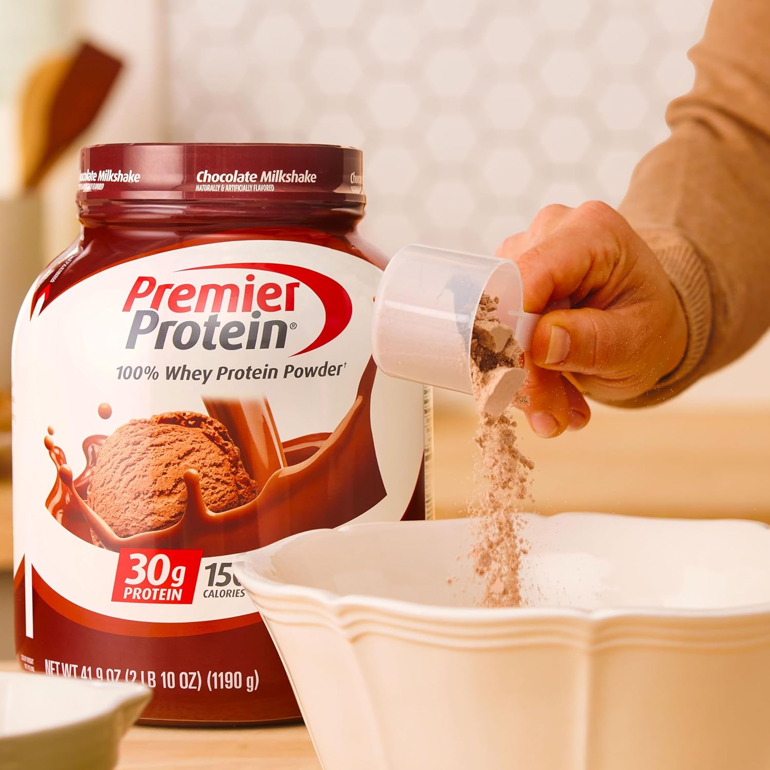 Premier Protein Protein Powder, 30g Protein, 1g Sugar, No Soy Ingredients, Gluten Free, Chocolate Milkshake, 29 Servings, 41.9oz : Health & Household