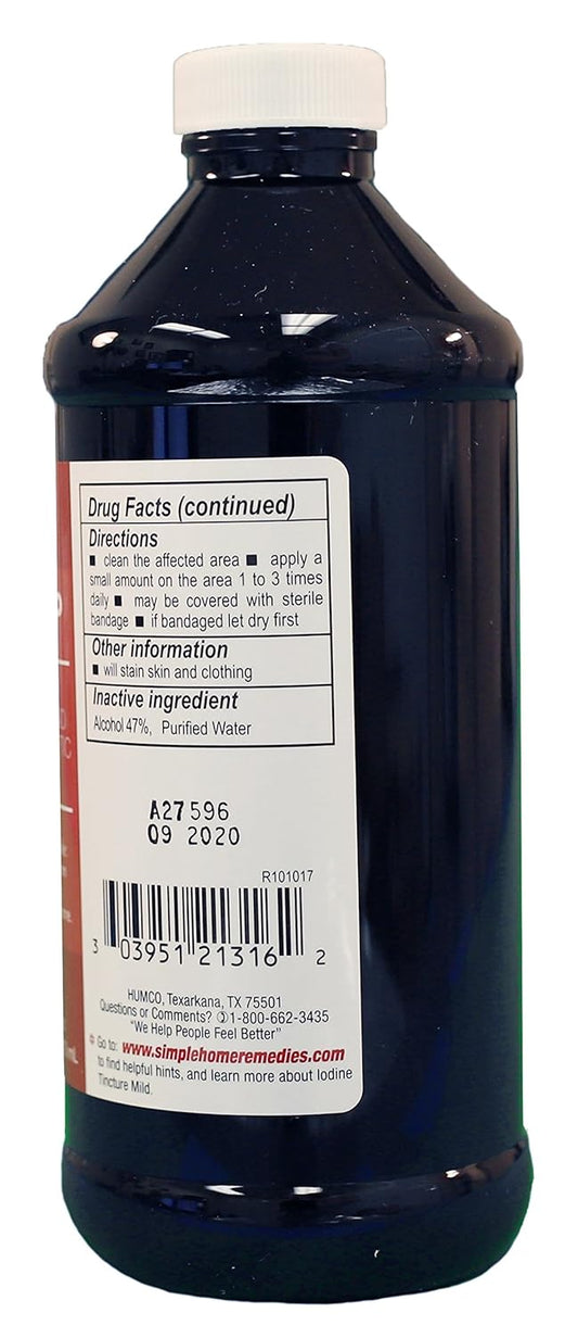 Humco 121316001 Iodine Tincture 2 Percent Mild Usp 16 Oz, Shape : Health & Household