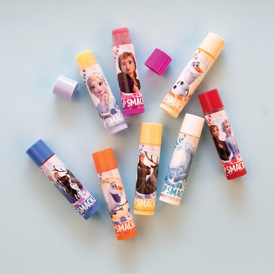 Lip Smacker Disney Frozen II Lip Balm 8-Piece Party Pack Northern Blue Raspberry, Optimistic Berry, Wonderful Waffles & Syrup, Trusted Lemon Custard : Beauty & Personal Care
