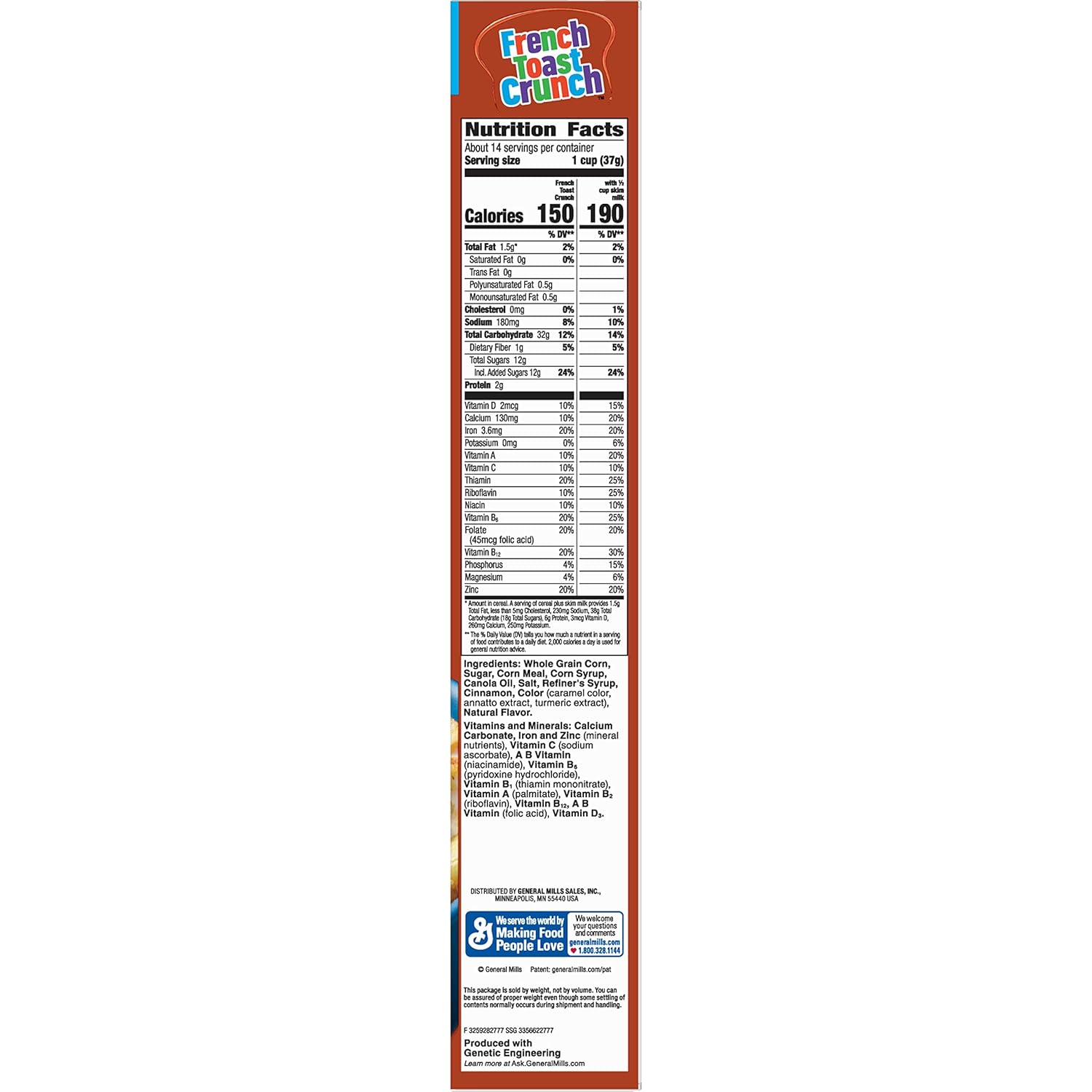 French Toast Crunch, Crispy Corn Cereal 18.1 oz