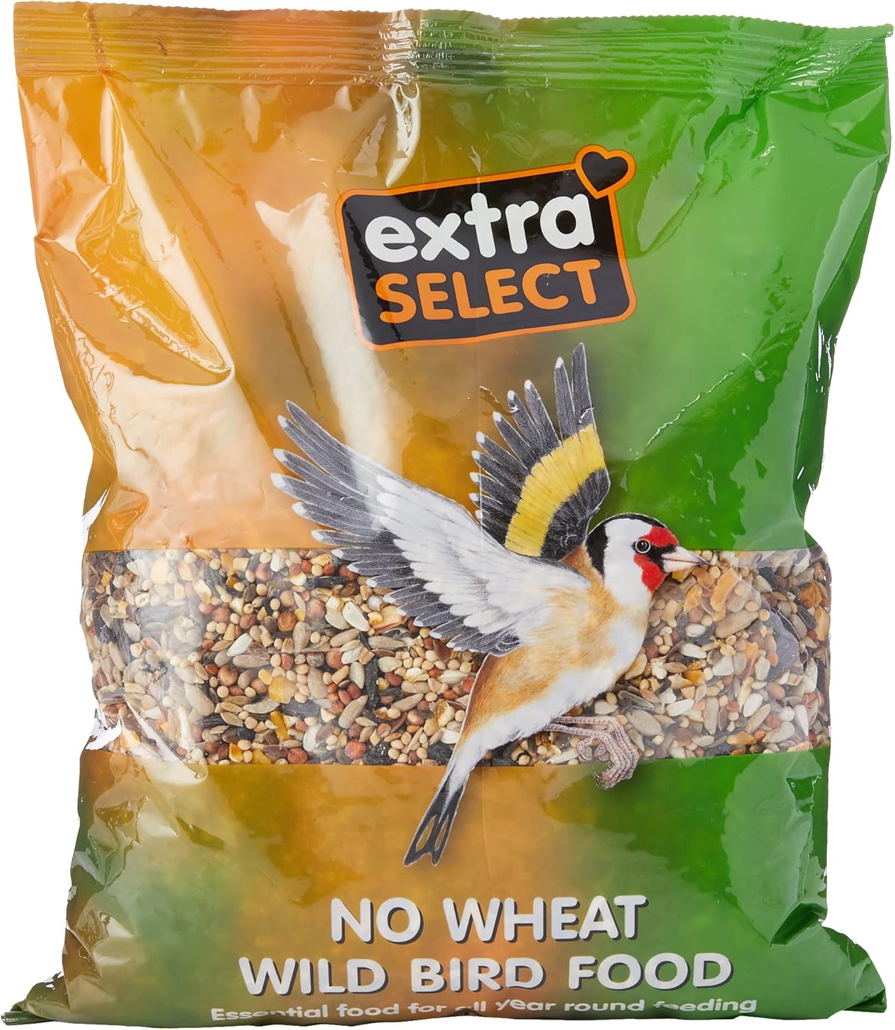 Extra Select No Wheat Wild Bird Food: Wheat Free Bird Seed for All Seasons, mixed Bird Feed - 1kg?01NWM1