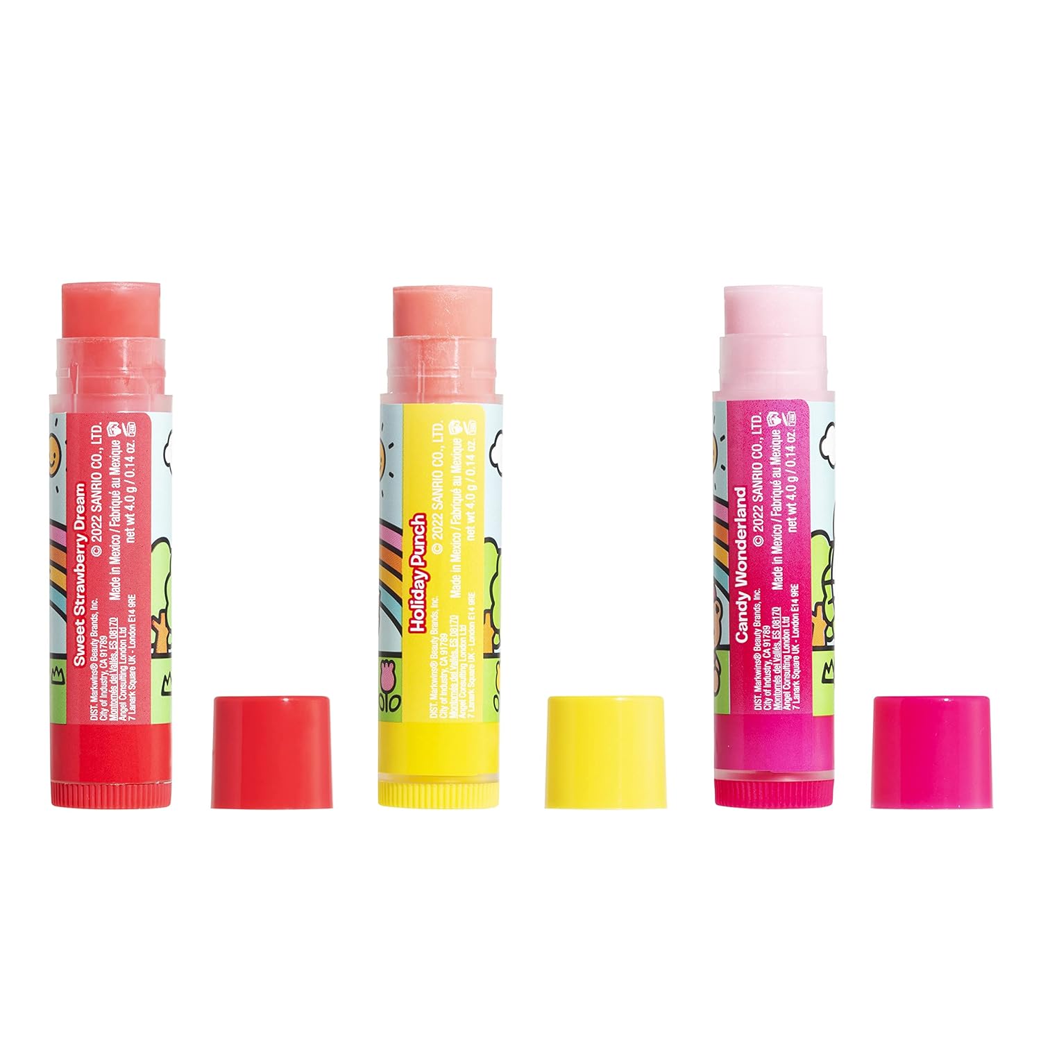 Lip Smacker Hello Kitty Holiday 3 pcs Flavored Lip Balm Tin For Girls Gift : Beauty & Personal Care
