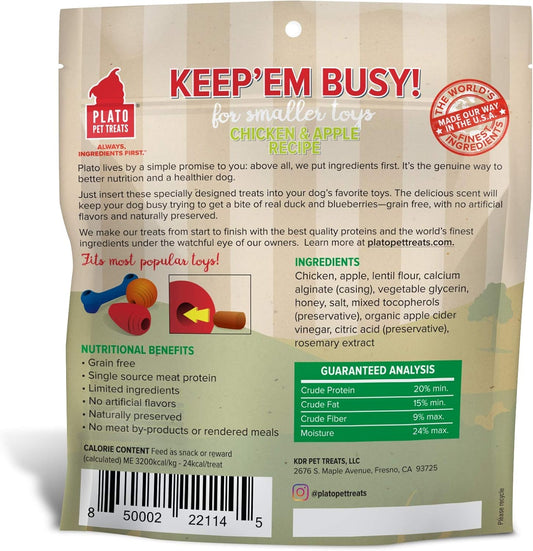 Plato Keep'Em Busy Chicken & Apple Recipe For Large Toys 5Oz, Natural