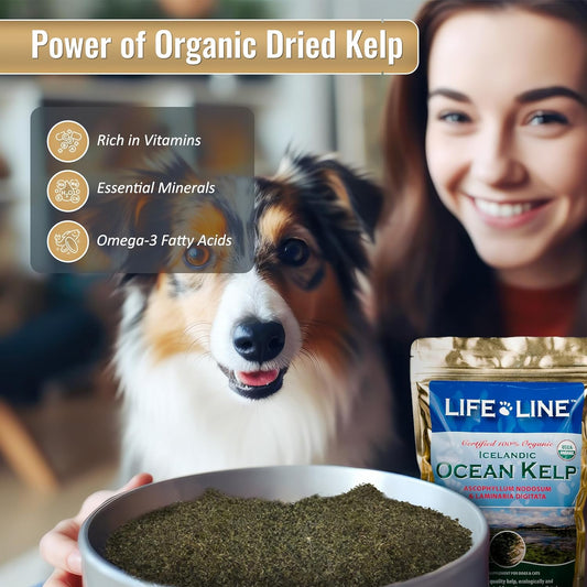 Life Line Pet Nutrition Organic Ocean Kelp Supplement for Skin & Coat, Digestion in Dogs & Cats,1.5lb, Model:20201