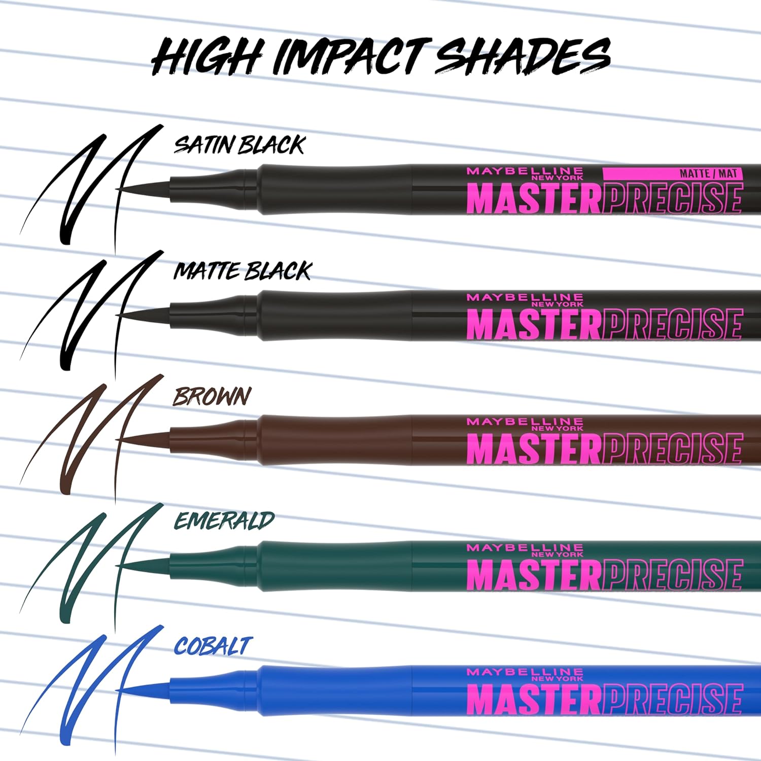 Maybelline Eyestudio Master Precise All Day Waterproof Liquid Eyeliner Makeup, Forest Brown, 1 Count (Packaging May Vary) : Beauty & Personal Care