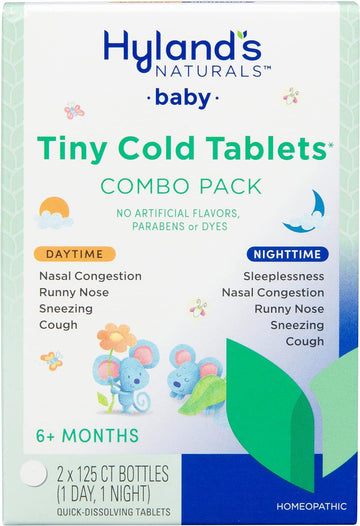 Hyland’S Baby Tiny Cold Tablets, Day & Night Value Pack, Infant And Baby Cold Medicine, Decongestant, Runny Nose & Cough Relief, 250 Quick-Dissolving Tablets