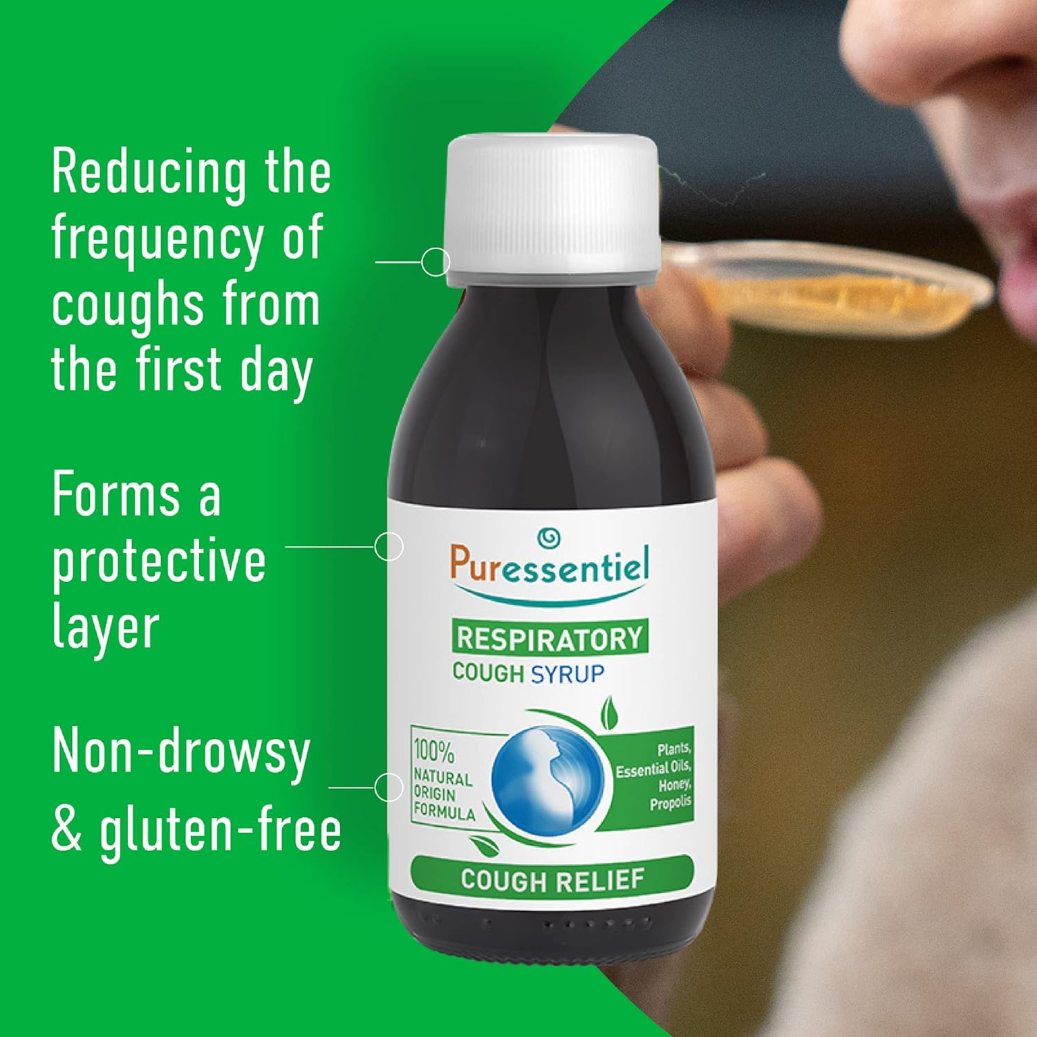 Puressentiel Respiratory Cough Syrup 125ml - Cough Relief for All Coughs + Cold & Flu - Chesty Cough, Mucus Cough - 100% Natural Origin Medical Device - Essential Oils & Honey - for Children Aged 12+ : Amazon.co.uk: Health & Personal Care
