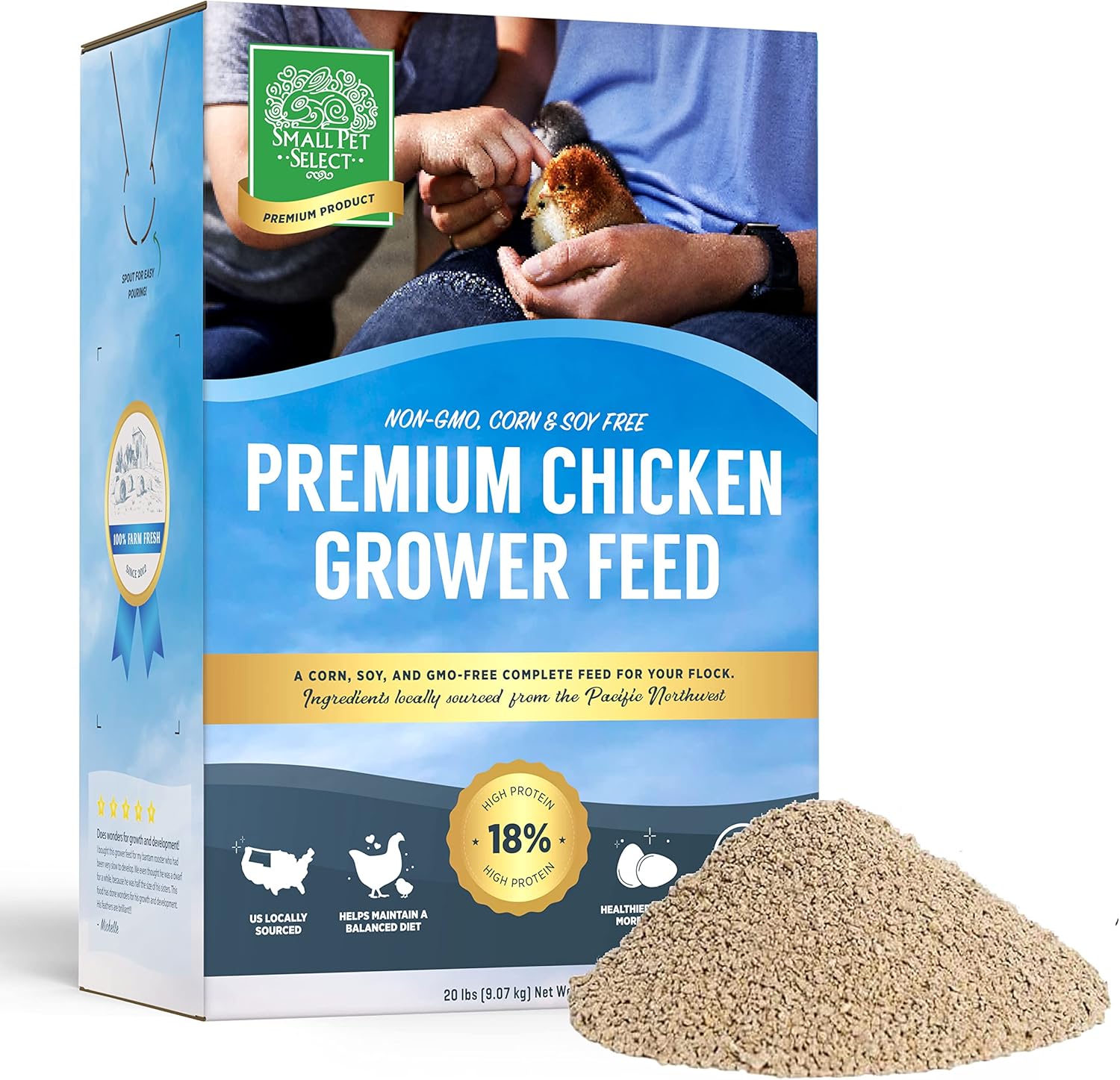 Small Pet Select - Chicken Grower Feed, Non-Gmo, Corn & Soy Free, 20Lb