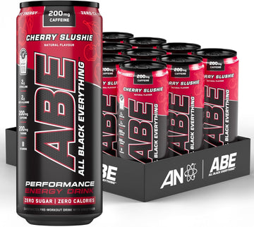 Applied Nutrition Abe Pre Workout Cans - All Black Everything Energy + Performance Drink, Abe Carbonated Beverage Sugar Free With Caffeine (Pack Of 12 Cans X 330Ml) (Cloudy Lemonade)