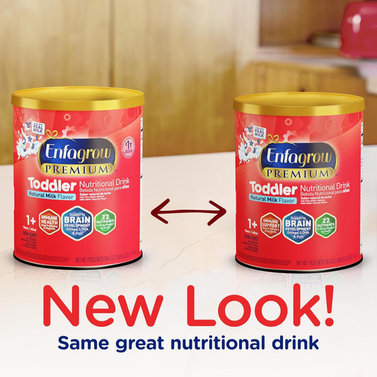 Enfagrow PREMIUM Toddler Nutritional Drink, Omega-3 DHA for Brain Support, Prebiotics & Vitamins for Immune Health, Non-GMO, Powder Can, 36.6 Oz