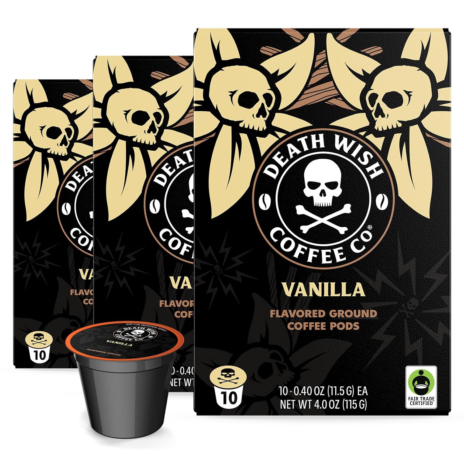 Death Wish Coffee, Vanilla Single Serve Pods (30 Count)