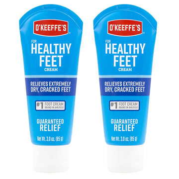 O'Keeffe'S For Healthy Feet Foot Cream, Guaranteed Relief For Extremely Dry, Cracked Feet, Clinically Proven To Instantly Boost Moisture Levels, 3.0 Ounce Tube, (Pack Of 2)