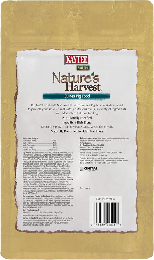 Kaytee Nature'S Harvest Guinea Pig Food, 4 Pound