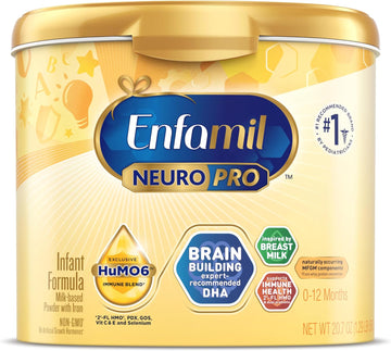 Enfamil NeuroPro Baby Formula, Infant Formula Nutrition, Triple Prebiotic Immune Blend, 2'FL HMO, & Expert-Recommended Omega-3 DHA, Perfect Choice for Baby Milk, Non-GMO, Powder Tub, 20.7 Oz