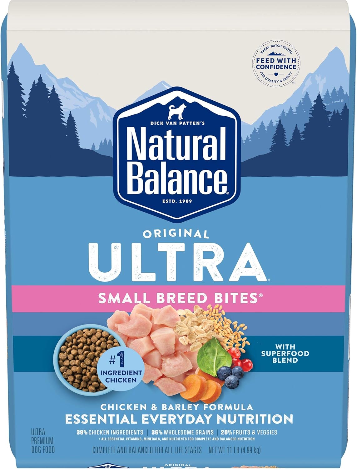 Natural Balance Original Ultra Chicken & Barley Small-Breed Bites Dry Dog Food 11 Pound (Pack Of 1)