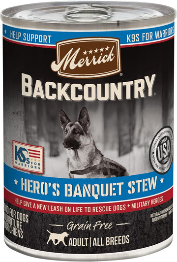 Merrick Backcountry Grain Free Premium Canned Wet Dog Food, Soft And Healthy Hero’S Banquet Stew With Beef - (Pack Of 12) 12.7 Oz. Cans
