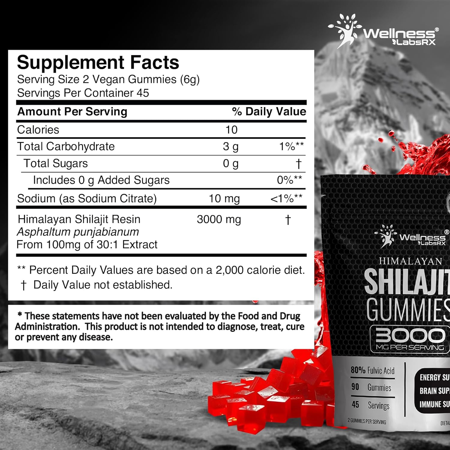 Shilajit Gummies For Men - 3000Mg Pure Himalayan Shilajit For Women, Keto-Friendly, Rich In Trace Minerals & Fulvic Acid, Ultra-Strength Energy Support, Immune Health & Workout - 90 Count